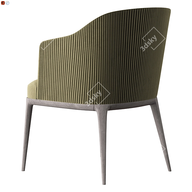 Green Velvet Chair - Stylish Comfort 3D model image 4