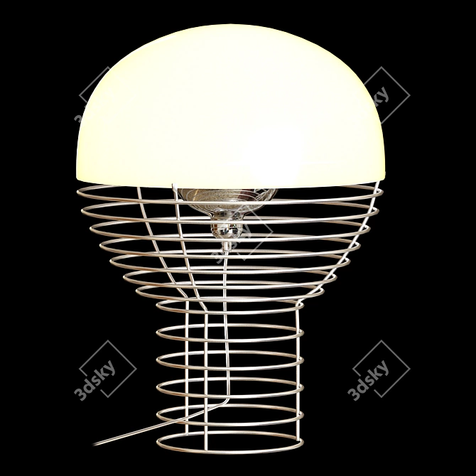 Wire Table Lamp: Sleek & Modern 3D model image 2