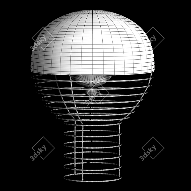 Wire Table Lamp: Sleek & Modern 3D model image 3