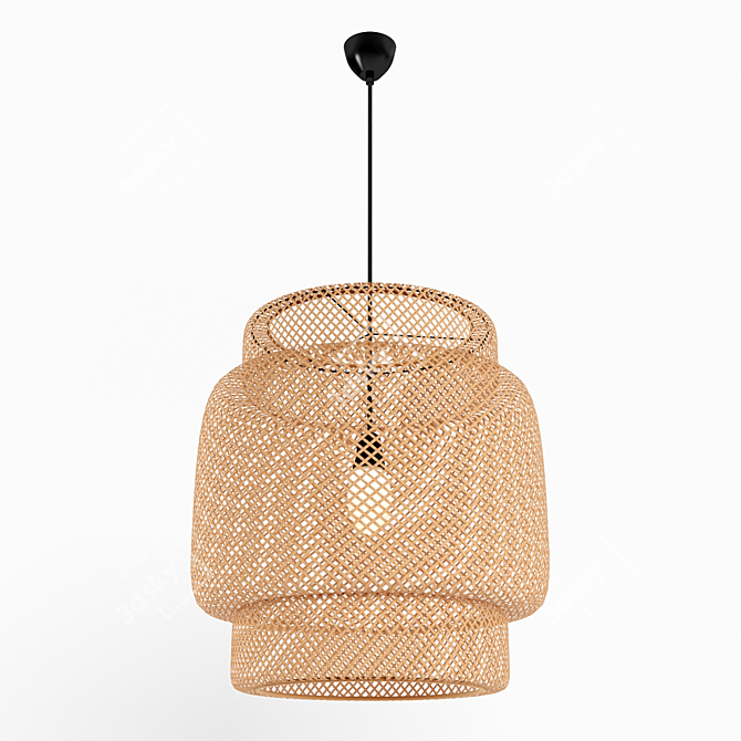 Bamboo Woven Pendant Lamp 3D model image 1