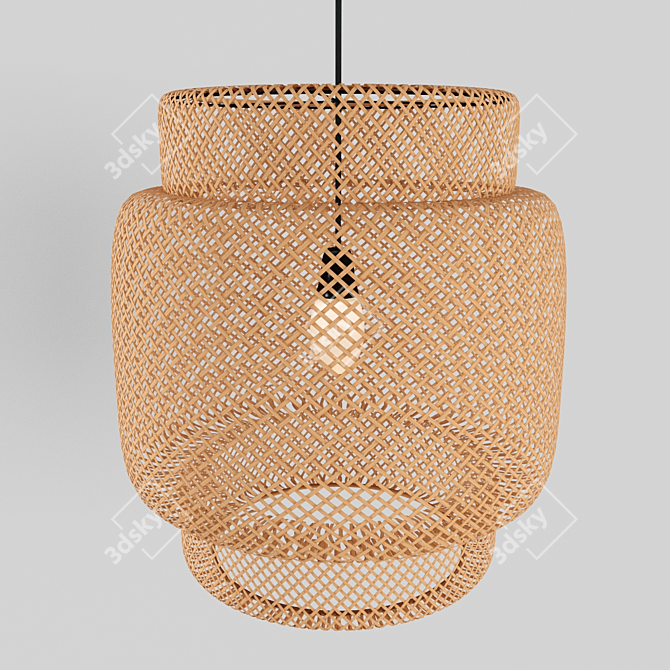 Bamboo Woven Pendant Lamp 3D model image 2