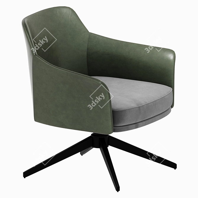 Mertle Armchair: Sleek Metal and Luxurious Upholstery 3D model image 2