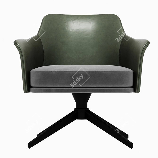 Mertle Armchair: Sleek Metal and Luxurious Upholstery 3D model image 3