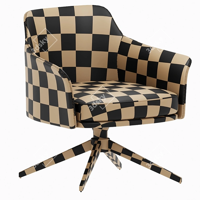 Mertle Armchair: Sleek Metal and Luxurious Upholstery 3D model image 5