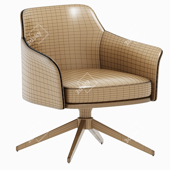 Mertle Armchair: Sleek Metal and Luxurious Upholstery 3D model image 6