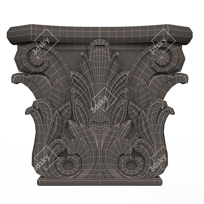 Vintage Ionic Capital Sculpture 3D model image 5