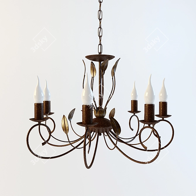 Elegant Glow Crystal Chandelier 3D model image 1