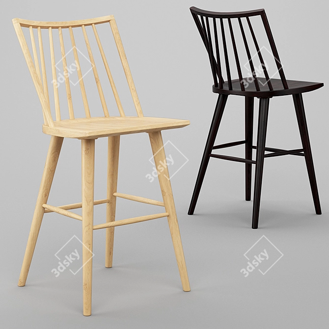 Elegant Madison Bar Stool 3D model image 2