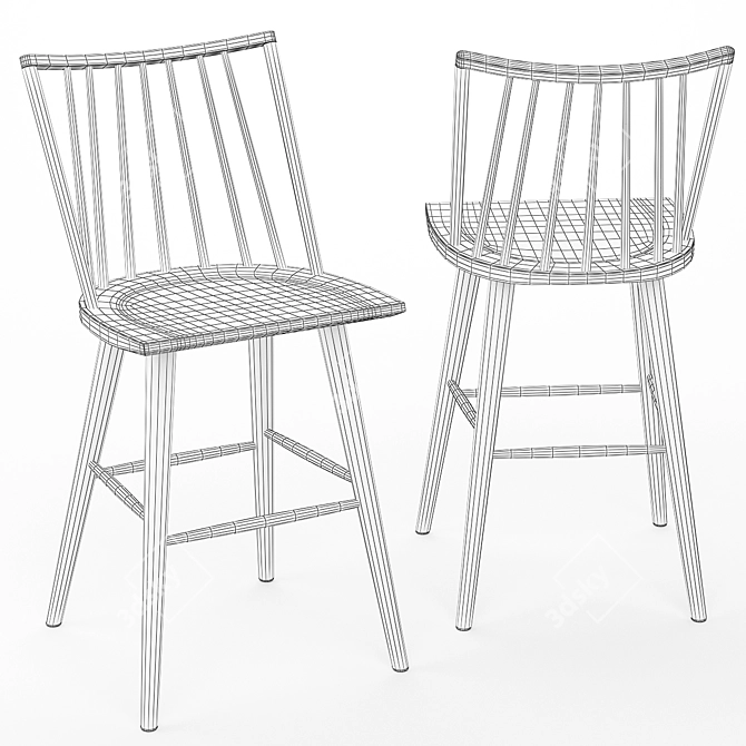 Elegant Madison Bar Stool 3D model image 5