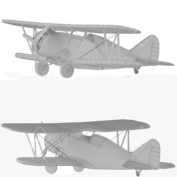 Vintage Grumman F2F 3D Model 3D model image 6