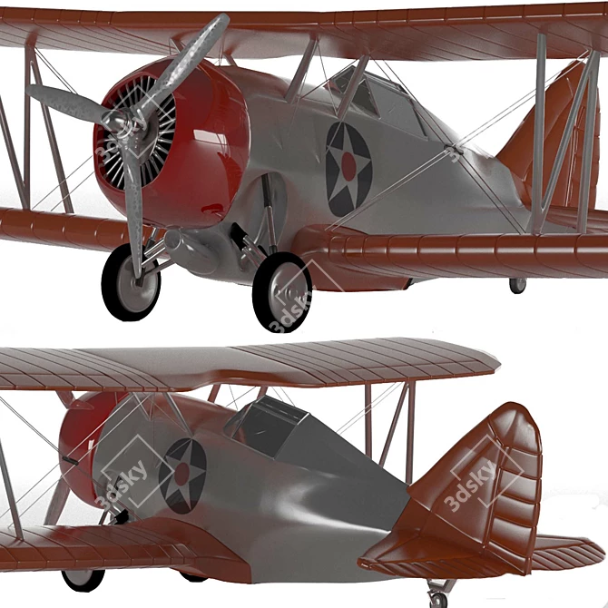 Vintage Grumman F2F 3D Model 3D model image 8