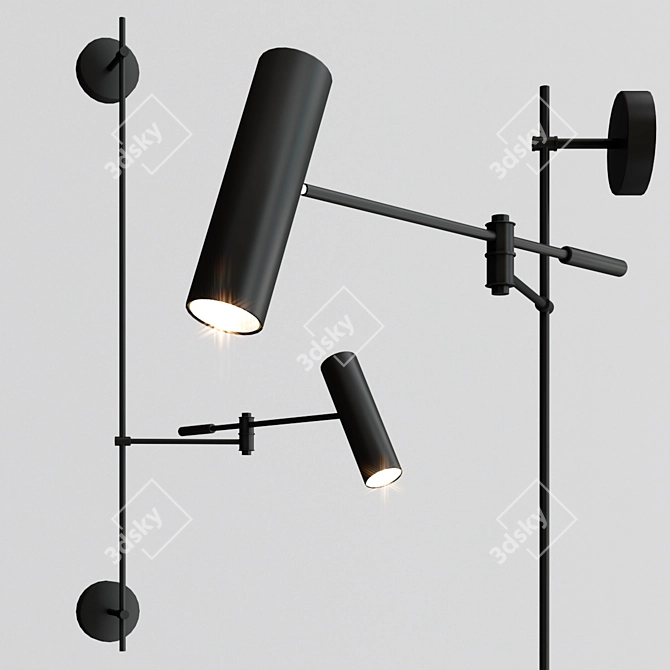 NB LIGHT 27305: Adjustable Loft Wall Lamp 3D model image 1