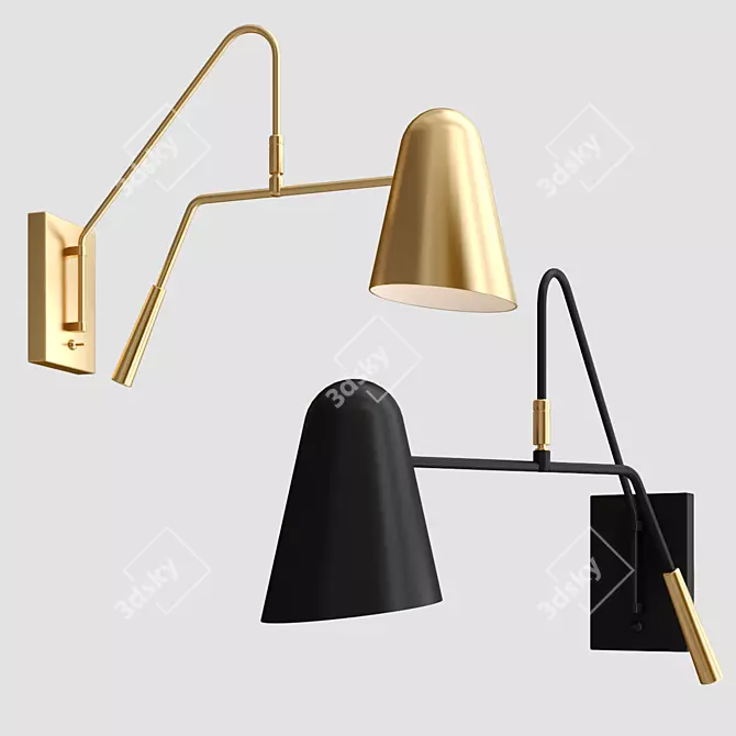 Modern Minimalist Simon Wall Sconce 3D model image 1