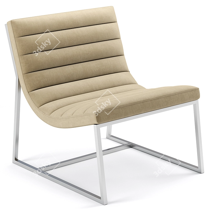 Elegant Parisian Sofa Chair 3D model image 3