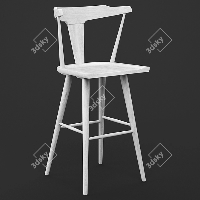 Elegant Ruthie Bar Stool 3D model image 1