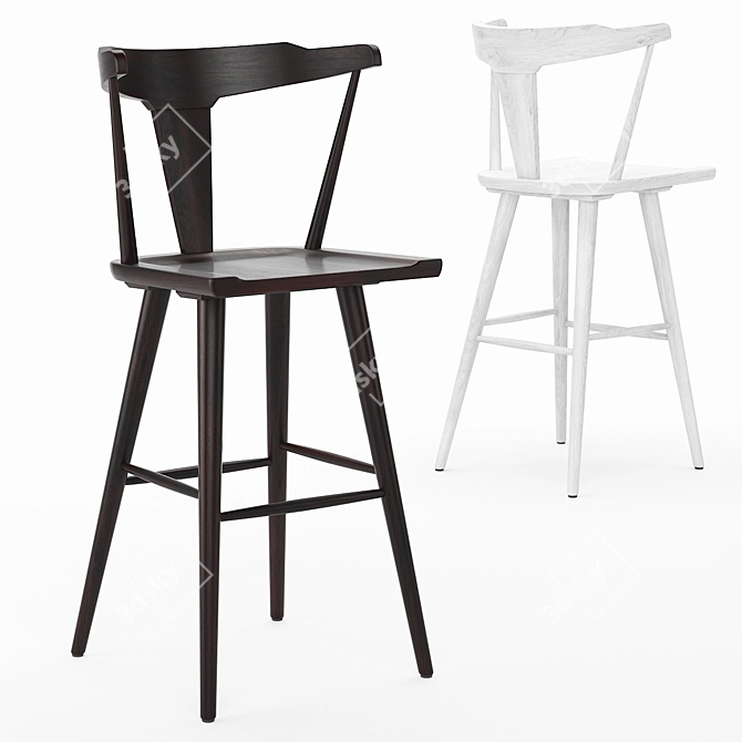 Elegant Ruthie Bar Stool 3D model image 2