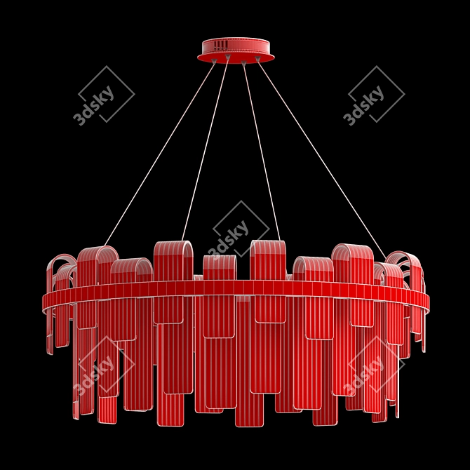 Sleek LED Round Chandelier 3D model image 2