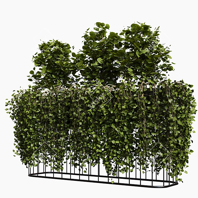 Elegant Outdoor Plant Box 3D model image 1