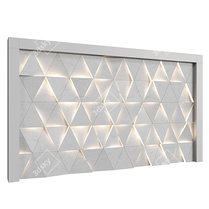 Illuminated Stone Wall Panel 3D model image 2