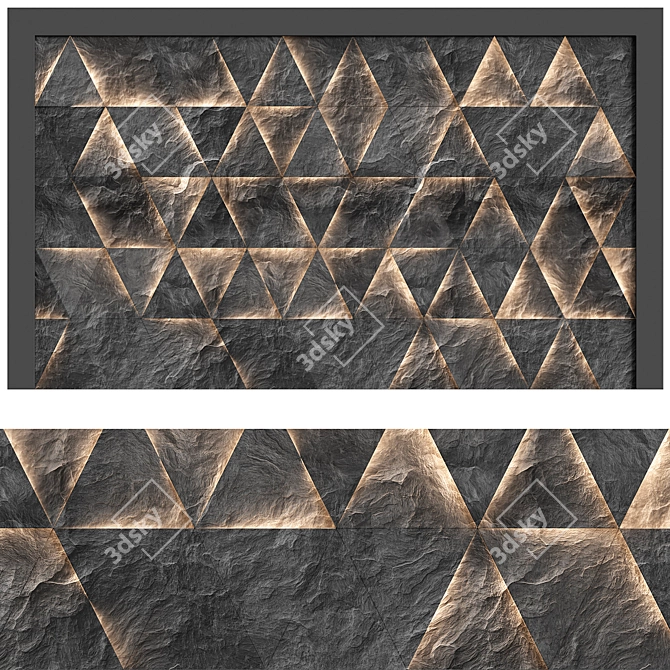 Illuminated Stone Wall Panel 3D model image 3