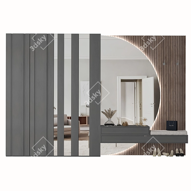 Modern Hallway Composition Set 3D model image 2