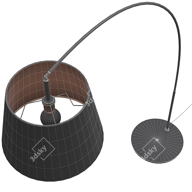 Skottorp Arc Floor Lamp - Gray 3D model image 4