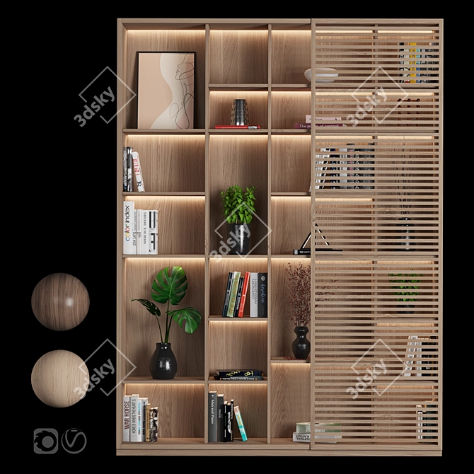 Modular Bookshelf: Versatile Design & High-Quality Renders 3D model image 1
