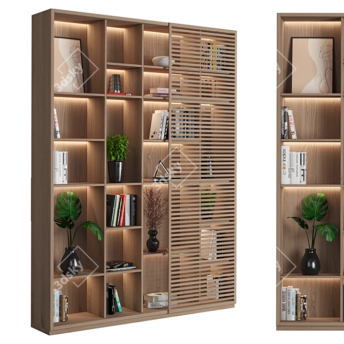 Modular Bookshelf: Versatile Design & High-Quality Renders 3D model image 4