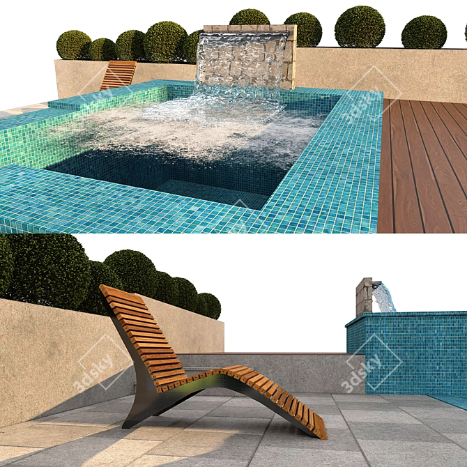 Serenity Falls Pool 3D model image 2