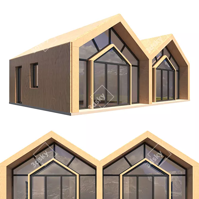 Ambar House: Lightweight Exterior Work Model 3D model image 1