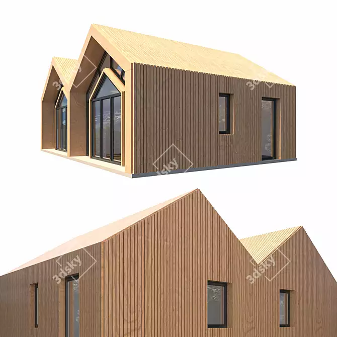 Ambar House: Lightweight Exterior Work Model 3D model image 2