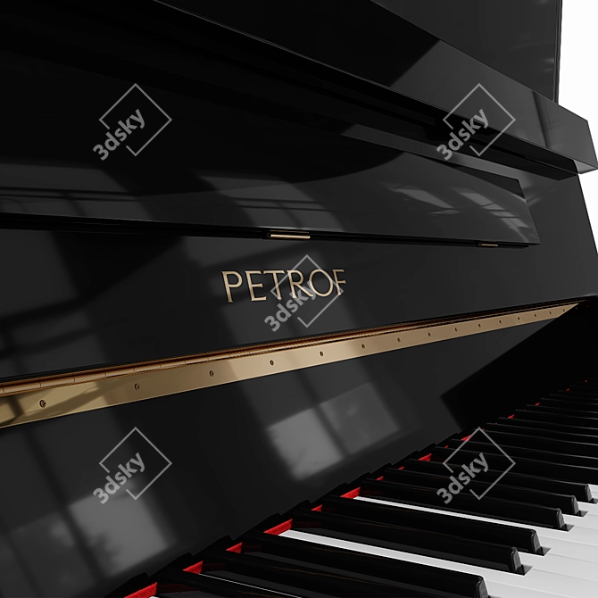 Petrof P 118 S1: Sleek & Modern Piano Set 3D model image 5