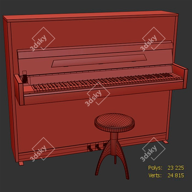 Petrof P 118 S1: Sleek & Modern Piano Set 3D model image 9