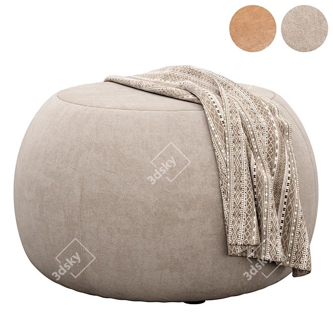 Arper 1 Seat Pouf: Compact Comfort 3D model image 1