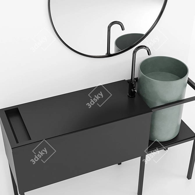 Sleek Bathroom Furniture Set 3D model image 2