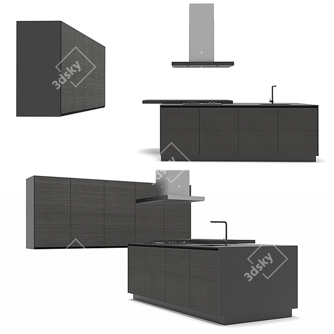 Modern Kitchen Set: Kitchens TWELVE 3D model image 5