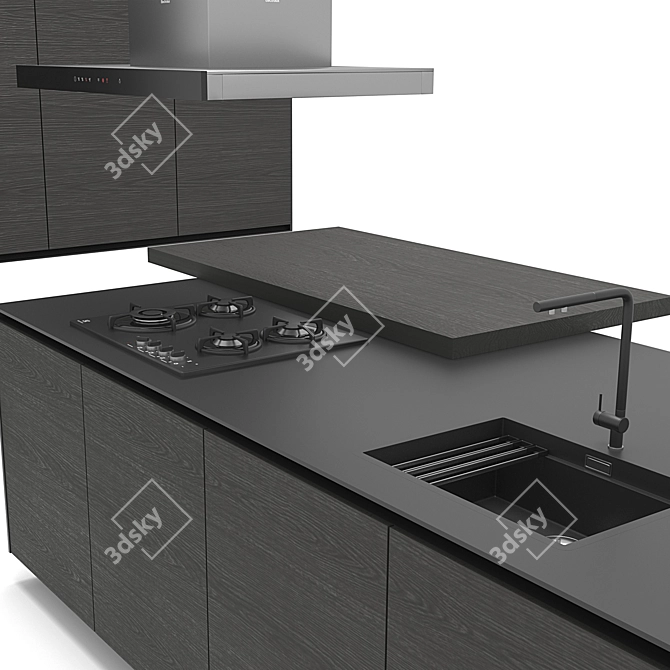 Modern Kitchen Set: Kitchens TWELVE 3D model image 7