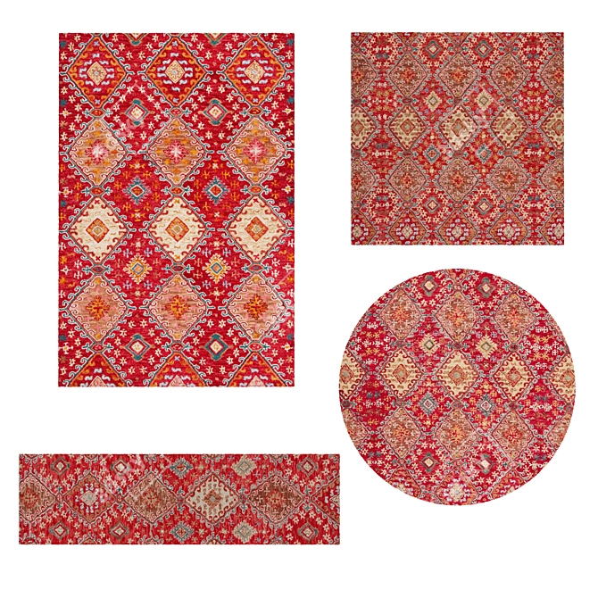 Versatile Set of 8 Rugs: Seamless Designs & Multiple Formats. 3D model image 1