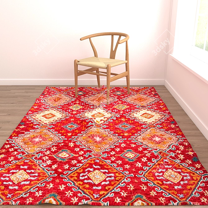 Versatile Set of 8 Rugs: Seamless Designs & Multiple Formats. 3D model image 5