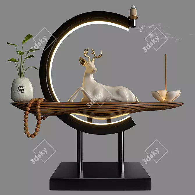 Zen Sphere Deer: Elegant Illuminated Flower 3D model image 1