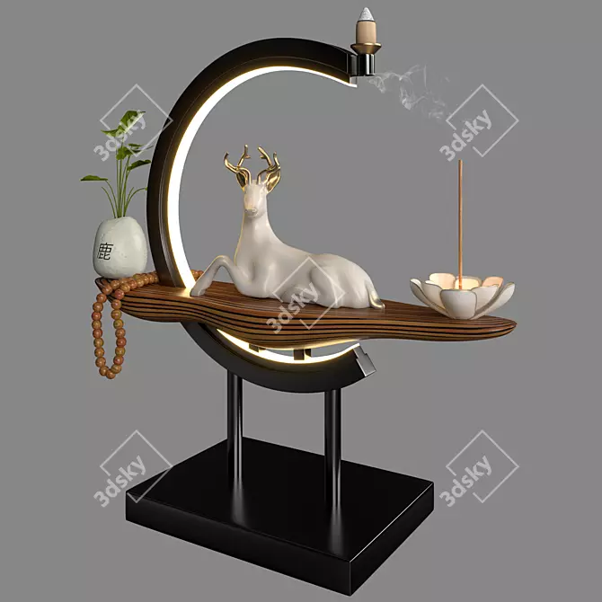 Zen Sphere Deer: Elegant Illuminated Flower 3D model image 2