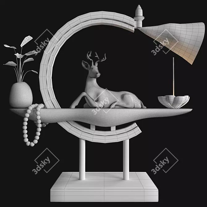 Zen Sphere Deer: Elegant Illuminated Flower 3D model image 4