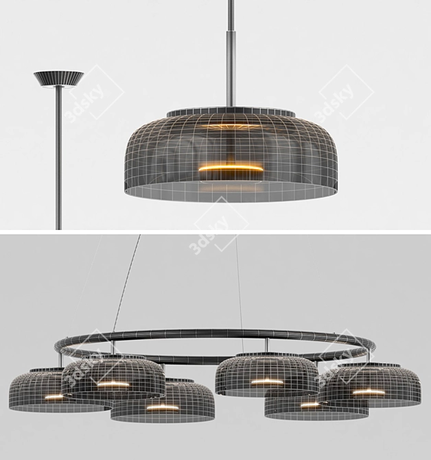Arctic Pendant: Stylish Metal and Glass Collection 3D model image 3