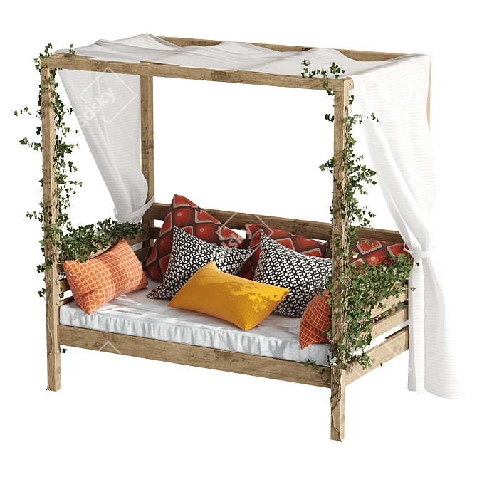 Garden Oasis Daybed: Ultimate Outdoor Relaxation 3D model image 2