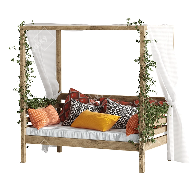 Garden Oasis Daybed: Ultimate Outdoor Relaxation 3D model image 4