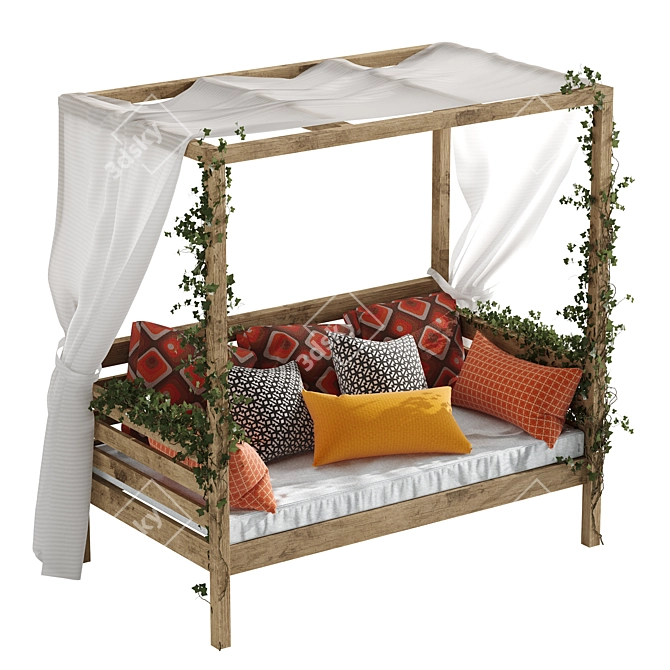 Garden Oasis Daybed: Ultimate Outdoor Relaxation 3D model image 5