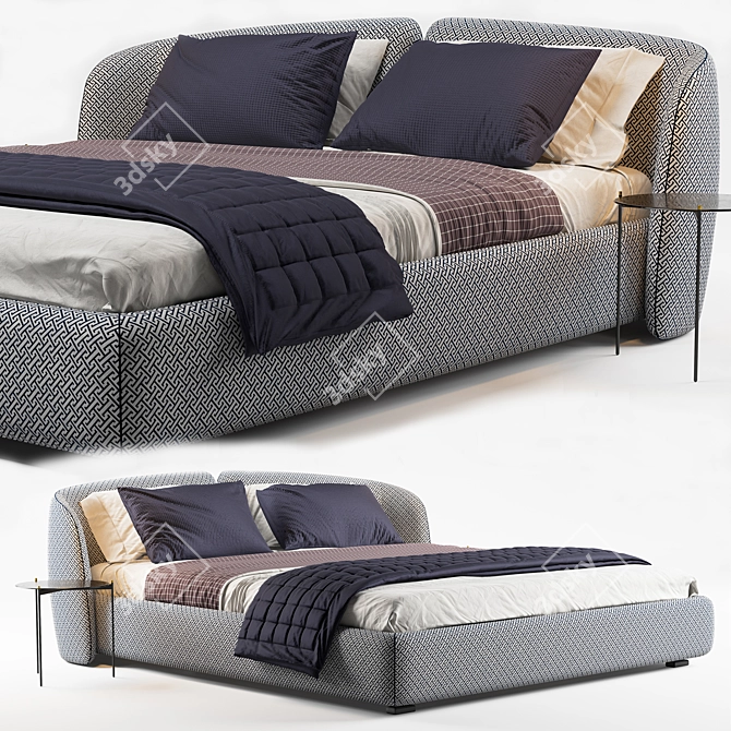 Luxury Millimeter-Sized Bed 3D model image 1