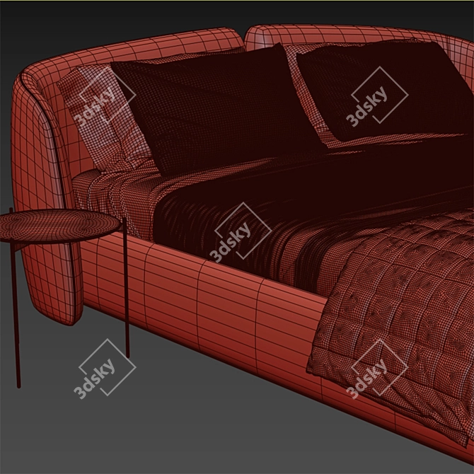 Luxury Millimeter-Sized Bed 3D model image 5