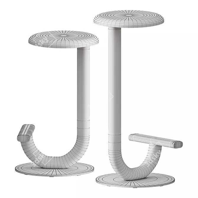 Title: Strong Steel Stool 3D model image 6