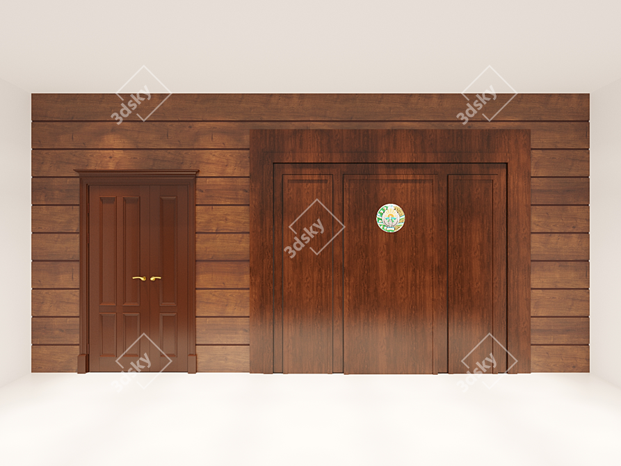  Courtroom Wood Wall Panel 3D model image 2